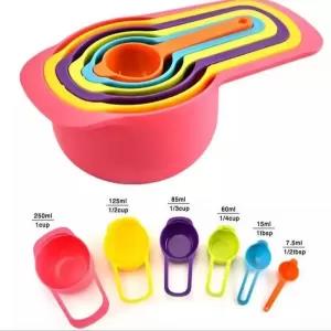 Multi Color Manual Scoop Set Whisk Multifunctional Measuring