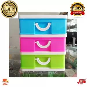 Multi Color Mini Small Drawer set Plastic 3 Layers