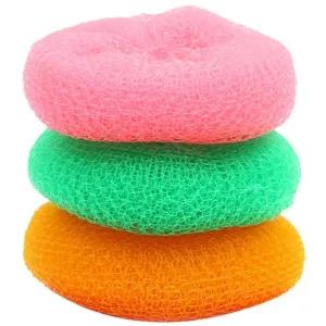 Multicolor Round Plastic Scrubber (Large) Pack of 3