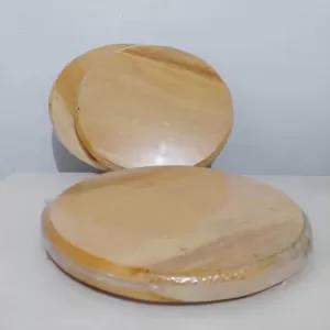 Natural Round Wood Cutting Board 25.5cm Chopping Board With Legs