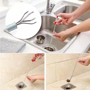 New Kitchen Dredge Tool Creative Sink Cleaning Hook Spring P