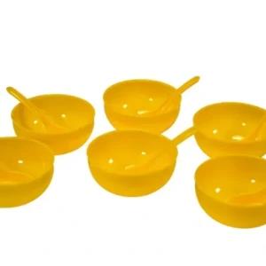 Plastic Soup Bowl & Spoon Set (6-Pcs)