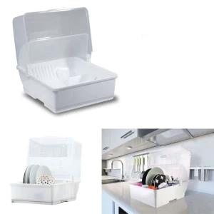 Plate Rack Dish Rack with Lid Cover kitchen storage ware