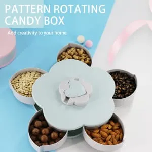 Rotatable Plastic Food Candy Snack Storage Box Organizer
