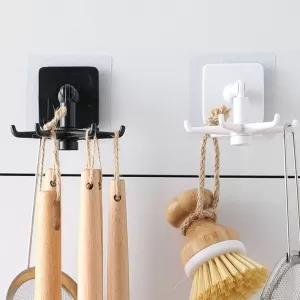 Rotating Racks Holder Kitchen Organizer Telescopic Self Adhe