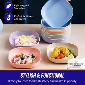 SHOPPING VIBES Snack Plate Set 10 Pcs Colorful Multifunction