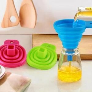 Silicone Folding Mini Funnels Kitchen Tools Foldable