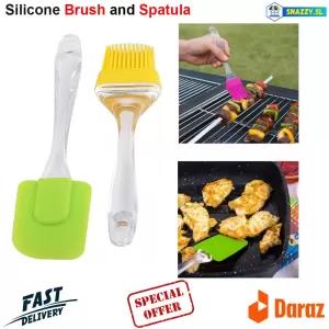 Silicone Spatula And Brush Cake Decorating Tools - Yellow