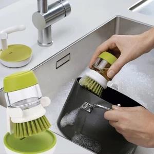 Soap Dispenser Cleaning Scrub Palm Brush With Stand
