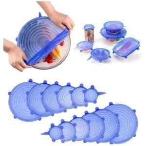 Stretch Silicon Lids 6 PCs Set for Kitche Reusable