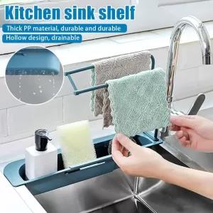 Telescopic Sink Holder, Adjustable Drainer Sink Tray Sponge