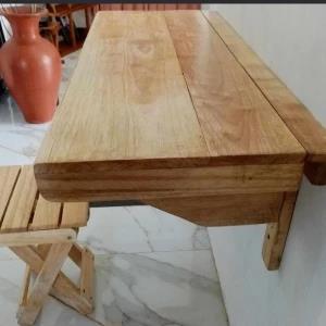 Wall Mounted Folding Wooden Table treated rubber wood