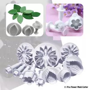 White 11 Pieces Fondant Cake Cookie Plunger Cutter Sugar cra