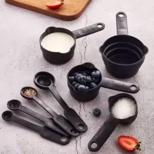 Black Manual Scoop Set Whisk Multifunctional Measuring Cups