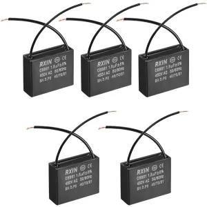 Black Stand Wall Fan 2 Wire Capacitor 1.5uF (Set of 5)