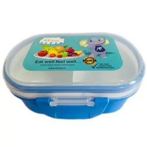 Blue Kids Blue Lunch Box with Desert or Curry Tray High Qual