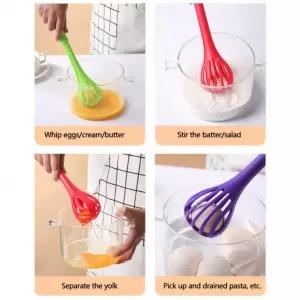 Blue Orange Green Red Manual Scoop Set Whisk Multifunctional