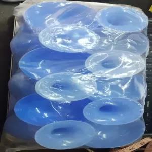 Blue Plastic Ice Cream Cup with Plastic Spoon