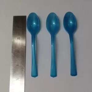 Blue Plastic Tea Spoons - 12 Pcs Set
