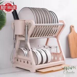 Claudia Household Dish Drying Rack Multifunctional Double-Layer