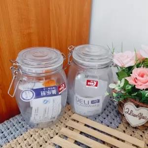 Deli Glass Jar 1.2l 1Pcs Seasonings Glass Canister With Lid