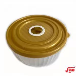 Gold 1 Piece Transparent Plastic Food Container (ROUND MEDIU