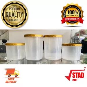 Gold 4 Pcs Jar Set Large Airtight Food Storage