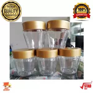 Gold 5 Pcs Transparent Kitchen Spice Containers SMALL