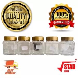 Gold 5 Pcs Visual Kitchen Spice Containers With Lid Seasonin