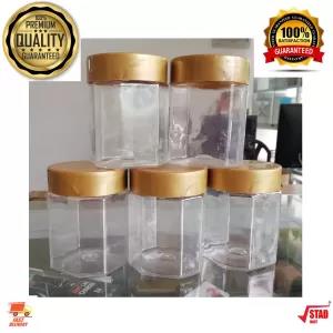 Gold 5 Pc Transparent Kitchen Spice Containers