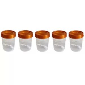 Gold 5 Pieces Spicy Containers 150 grams can put With Orange