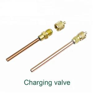 Gold Refrigerator Mecion 1/4 OD Copper Access Charging Valve