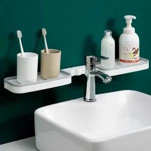 Grey soap dishes rotatable punch - free rack