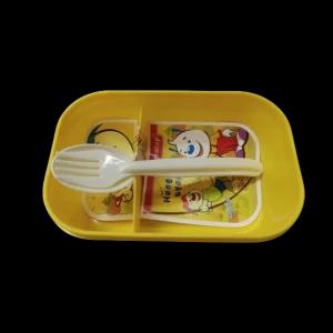 Kids 2 Compartment Lunch Box Container (Yellow)