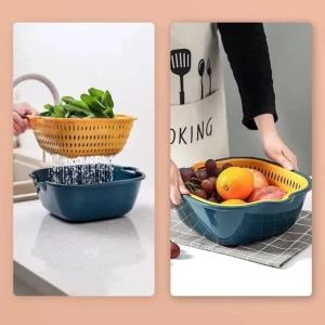 Kitchen Fruit and Vegetable Basket Rice Washing Basket