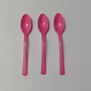 Pink Plastic Tea Spoons - 24 Pcs Set