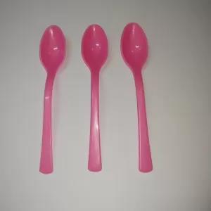 Pink Plastic Tea Spoons Pink and Blue - 24 Pcs / Set
