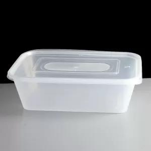 5Pcs Plastic Containers Tubs Clear With Lids Microwave Food Safe Takeaway Box 750Ml