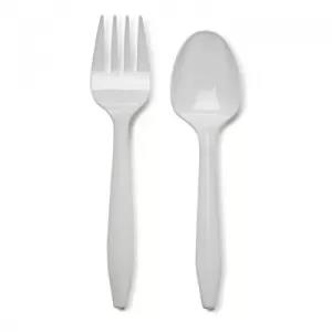 Plastic Disposable Spoon n Fork - 12 Pcs Set