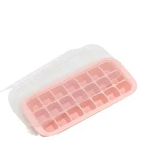 Plastic ice cube mould with cover