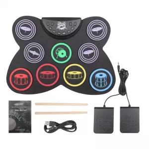 Portable USB Drum Kit Digital Electronic Drum Set 9 Silicon