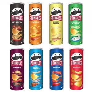 Pringles 165g Pack of 8 Cans - 8 Assorted Flavours combo