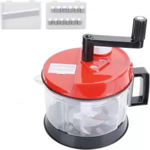 Red Food Grade Plastic Vegetable Shredder Kit Manual Blender