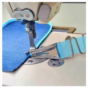 Silver Sewing Machine Binding / Piping Folder Set with Foot & Feedog (28mm)