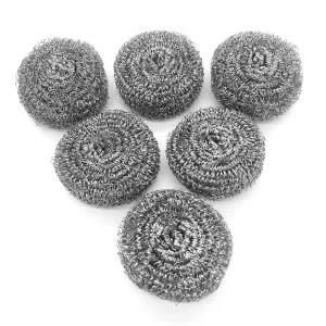 Silver Stainless Steel Scrubber (Pack of 6)