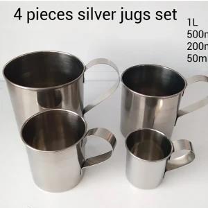 SS Jug Set 4 Pcs Water Cup Tea Mixing