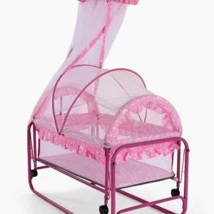 Kids Baby Toddler Steel Swing Cot (Pink)