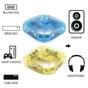 3 In 1 Out Splitter Composite 3 RCA Video Audio Switch