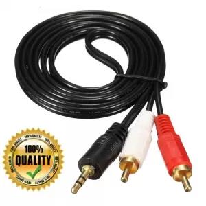 3.5 MM Male Jack to AV 2 RCA Male Stereo Audio Cable