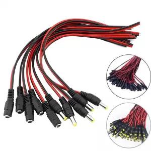 10 Female 12V 26cm 5.5 * 2.1mm DC Jack Cable Male Female Pow
